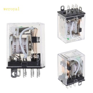 Weroyal โมดูลรีเลย์ไฟฟ้า แม่เหล็กไฟฟ้า ขนาดเล็ก AC240V DC12V 24V 10A 8PIN DPDT LY2NJ