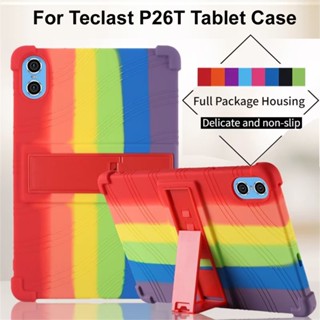 เคสแท็บเล็ต ซิลิโคนนิ่ม กันกระแทก พร้อมขาตั้ง ปรับได้ สําหรับ Teclast P26T 10.1 นิ้ว Funda 4