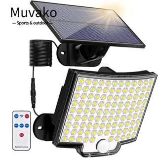 MUVAKO โคมไฟติดผนัง LED 60W พลังงานแสงอาทิตย์ สําหรับสวน