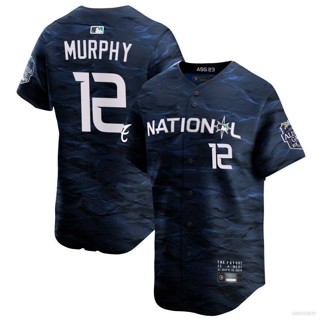 Qy 2023-2024 เสื้อคาร์ดิแกนเบสบอล แขนสั้น พิมพ์ลาย All Star Jersey Murphy Button Down สําหรับผู้ชาย