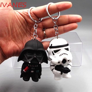 IVANES พวงกุญแจ PVC รูปการ์ตูน Star Wars น่ารัก เครื่องประดับ สําหรับตกแต่งภายในรถยนต์