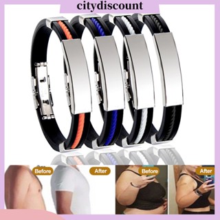 &lt;citydiscount&gt; สร้อยข้อมือ ซิลิโคน ยืดหยุ่น ปรับได้ เครื่องประดับตกแต่ง เรียบง่าย ไร้อาการแพ้ ผู้ชาย อินเทรนด์ สร้อยข้อมือสเตนเลส เครื่องประดับ