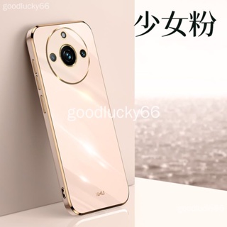 เคสโทรศัพท์มือถือซิลิโคน ชุบไฟฟ้า กันกระแทก ขอบตรง รอบด้าน สําหรับ Realme 11 Pro+ realme11pro+5G