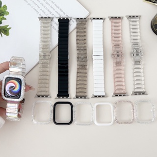 ชุดสายนาฬิกาข้อมือ ประดับลูกปัดกลิตเตอร์ ลายผีเสื้อ สําหรับ Apple Watch