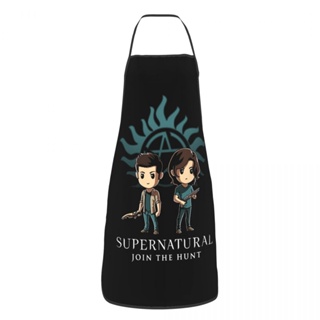 ผ้ากันเปื้อน ลาย Dean Winchester Supernatural สําหรับเชฟ ทําอาหาร ทีวี เหมาะกับทุกเพศ ทุกวัย