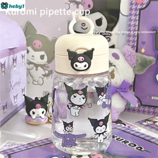 Sanrio Cartoon Summer Sports Water Bottle Kawaii Cinnamoroll Kuromi Anime Bomb Lid Straight Tube Cup heby1