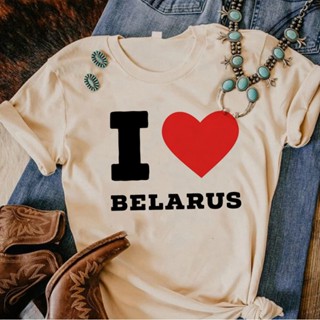 เสื้อยืด พิมพ์ลายกราฟฟิคอนิเมะ Belarus สไตล์ญี่ปุ่น สําหรับผู้หญิง