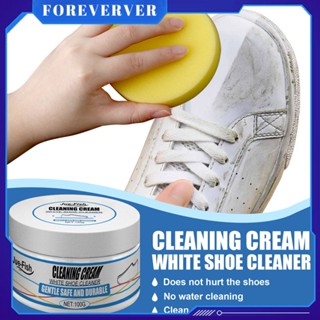 100g White Shoe Cleaning Cream White Shoes Cleaning Stain Whitening Cleaner Dirt Cream Reusable Shoes Cleaning With Wipe Sponge fore