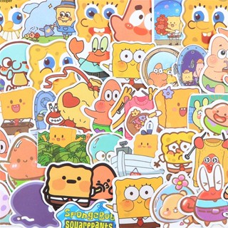 【ในการจัดส่ง】 50/60 ชิ้น Spongebob Squarepants สติกเกอร์กันน้ำสำหรับสเก็ตบอร์ดโทรศัพท์กีตาร์รูปลอก