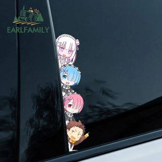 Earlfamily สติกเกอร์ PVC ลายอนิเมะ Re:Life In A Different World From Zero Peeker ขนาด 13 ซม. x 2.6 ซม. สําหรับติดตกแต่งหน้าต่างรถยนต์ รถจักรยานยนต์