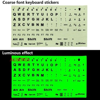 ALISOND1 สติกเกอร์คีย์บอร์ด ภาษาอังกฤษ เรืองแสงในที่มืด ขนาดใหญ่ สําหรับคอมพิวเตอร์ แล็ปท็อป
