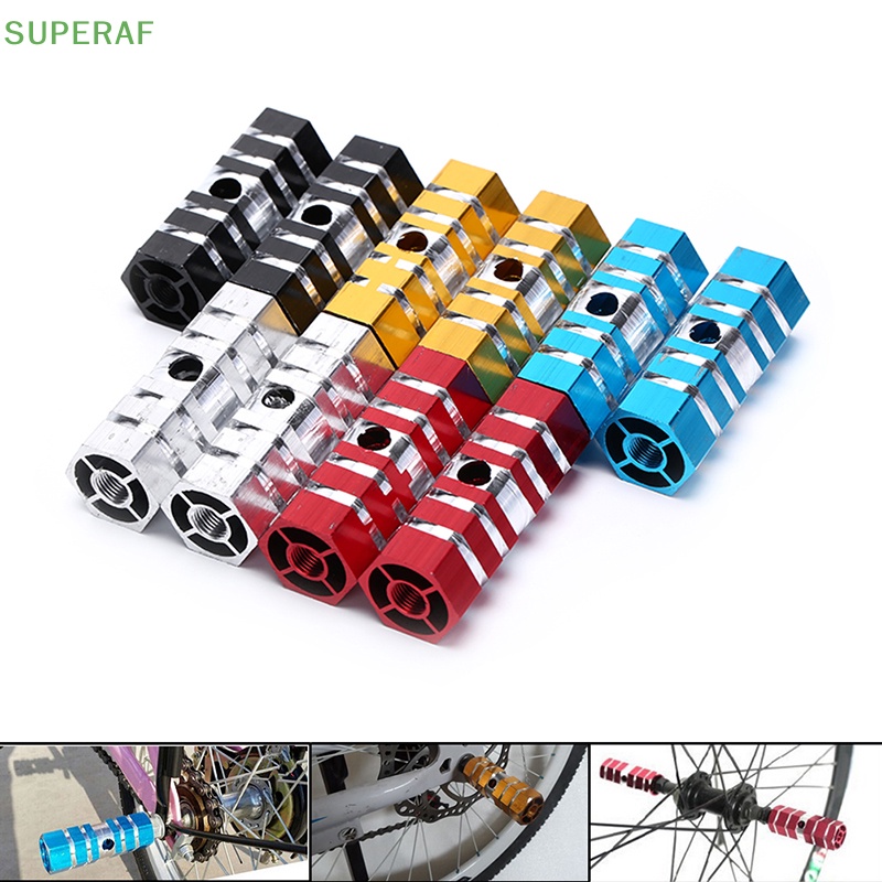 SUPERAF 2PCS บันไดจักรยานอลูมิเนียมเพลา BMX เหยียบ Stunt หมุดเท้าร้อน