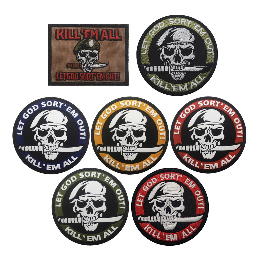 Kill'em all แผ่นสติกเกอร์ PVC ปักลายสัญลักษณ์ สําหรับติดตกแต่งเสื้อแจ็กเก็ต กระเป๋าเป้สะพายหลัง