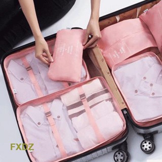 Fxdz 7 ชิ้น เซต กระเป๋าเดินทาง ออแกไนเซอร์ กระเป๋าเดินทาง แบบพกพา กระเป๋าเดินทาง จัดระเบียบเสื้อผ้า รองเท้า เป็นระเบียบเรียบร้อย กระเป๋า