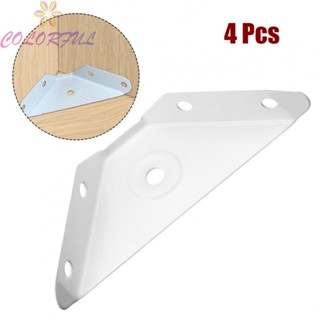 【COLORFUL】Corner Brackets 1mm Iron Iron Bracket L-shaped Multifunction White 4PCS