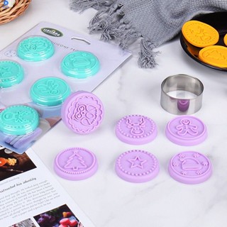 [คลังสินค้าพร้อม] ใหม่ Creative Seal Biscuit Mould Christmas Series Embossed Cookie Mould อุปกรณ์เบเกอรี่ในครัว 【bluey】