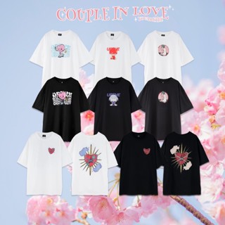  พิมพ์ลาย  เสื้อยืดสกรีนลาย รุ่น COUPLE IN LOVE OVERSIZED