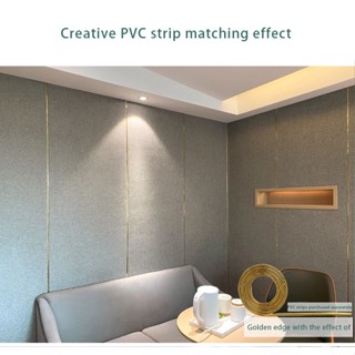 แถบผ้า PVC เคลือบเงา มีกาวในตัว หรูหรา สีทอง สําหรับตกแต่งผนังบ้าน