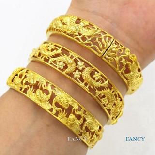 Fancy ใหม่ ขายส่ง ทนทาน กลวง มังกร และฟินิกซ์ เจ้าสาว สร้อยข้อมือ ยูโร ทองแดง ชุบ เวียดนาม ชุบทอง เครื่องประดับสร้อยข้อมือ