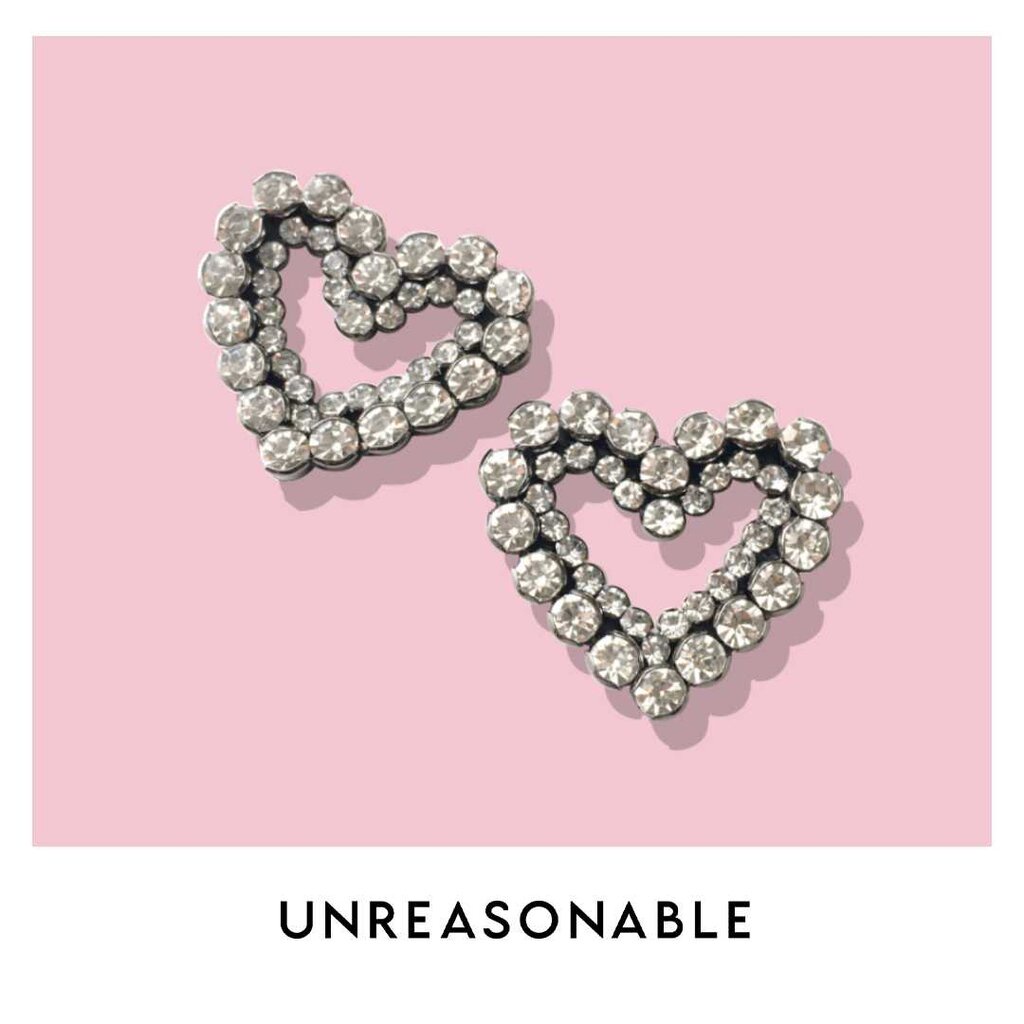 ต่างหูหัวใจ Crystal ต่างหูคลิป ต่างหูก้านเงินแท้ น้ำหนักเบา สวยใส่สบาย UA0711 Unreasonable Accessories