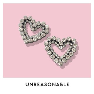 ต่างหูหัวใจ Crystal ต่างหูคลิป ต่างหูก้านเงินแท้ น้ำหนักเบา สวยใส่สบาย UA0711 Unreasonable Accessories