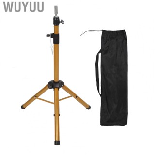 Wuyuu Tripod Mannequin Head Stand Braiding Aluminium Alloy Cutting Wig for Students Barber Shops