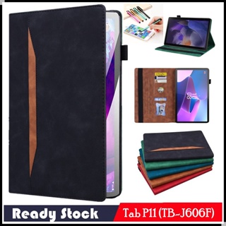 เคสหนัง กันกระแทก พร้อมช่องใส่ปากกา และขาตั้ง สําหรับ Lenovo Tab P11 (TB-J606F) P11 Plus (TB-J607F) P11 5G (TB-J607Z) 11 นิ้ว