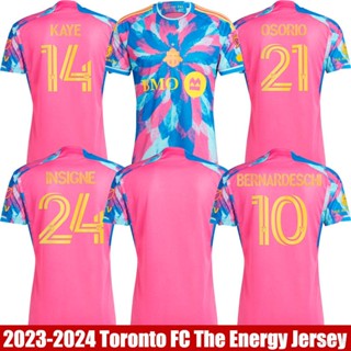 ใหม่ เสื้อยืดกีฬาแขนสั้น ลายทีมฟุตบอล Toronto FC Jersey Osorio Insigne Kaye Bernardeschi พลัสไซซ์ 2023-2024