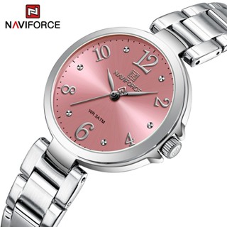 Naviforce ใหม่ นาฬิกาข้อมือควอตซ์แฟชั่น สายสเตนเลส กันน้ํา หรูหรา เรียบง่าย สําหรับสตรี