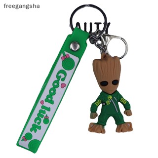 [FREG] Marvel Movie Guardians of the Galaxy Pendant Keychain Cute Groot Rocket Raccoon Silicone Keyring for Women Bag Accessories Gifts FDH