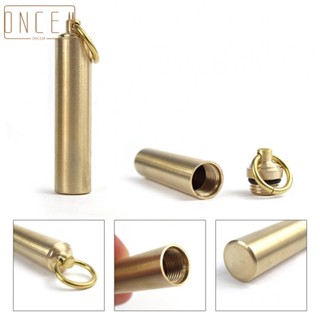 【ONCEMOREAGAIN】Storage Jar Brass Camping Container Gold Holder Metal Outdoor Portable