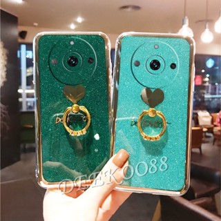 ใหม่ เคสโทรศัพท์มือถือแบบแข็ง ลายกลิตเตอร์ ระยิบระยับ พร้อมแหวนขาตั้ง สําหรับ Realme11Pro+ Realme 11 Pro Plus Pro+ C53 NFC 4G 5G 2023 Realme11 11Pro+