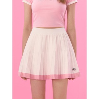 Weird Market x Barbie high-waist knitted pleated skirt tennis skirt female 2023 กระโปรงพลีท เทนนิส บาร์บี้ ลิขสิทธิ์แท้