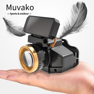 MUVAKO ไฟฉายคาดศีรษะ คุณภาพสูง สว่างพิเศษ ชาร์จ USB สําหรับกลางแจ้ง