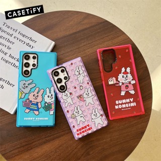 เคสโทรศัพท์มือถือแบบใส ลายกระต่าย Konbini CASETiFY สําหรับ Samsung Galaxy S20 S21 S22 S23 Ultra S20+ S21+ S22+ S23 Plus