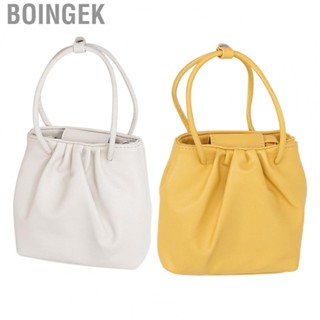 Boingek Spring Shoulder Bag  Multifunctional All Matching Portable PU Pleated Stylish Durable for Camping Shopping