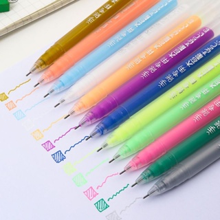 12 สี / เซต ปากกาเจล เต็มรูปแบบ แวววาว เติม ปากกาวาดภาพ นักเรียน โรงเรียน วาดภาพ ปากกาสี