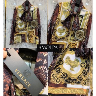 ♥ เช็คสินค้าก่อนสั่ง SHIRT VERSACE เสื้อเชิ้ต แขนยาว โบว์หน้า ผ้าเย็น เวอซาเช่