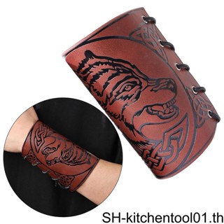 Viking Bracers Armor Cuff Wolf สายรัดข้อมือ สายรัดข้อมือ สําหรับคอสเพลย์ ผู้หญิง