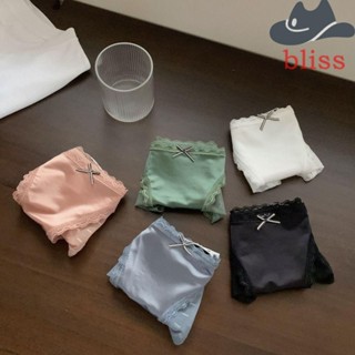 Bliss กางเกงชั้นใน ผ้าฝ้าย เอวต่ํา ระบายอากาศ ใส่สบาย สีพื้น สําหรับผู้หญิง