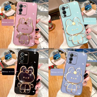 เคส Vivo V25 Pro เคส Vivo Y17 เคส Vivo Y12 Y15 Casing Vivo Y11 Case Vivo Y35 Case Vivo Y16 Case Vivo S15 Pro Case Vivo Y02 Y02S Case Cute Bunny Bracket Cartoon Stand Vanity Mirror Rabbit Holder Phone Cover Cassing Cases Case KT โทรศัพท์มือถือ