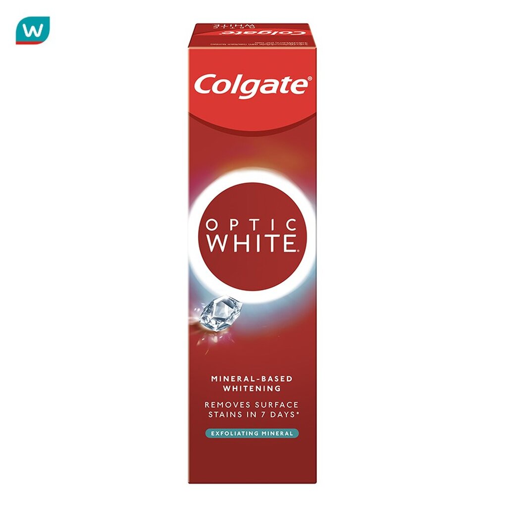 Colgate คอลเกต ยาสีฟัน อ๊อฟติค ไวท์ เอ็กซ์โฟลิเอตติ้ง มิเนอรัล 100 กรัม