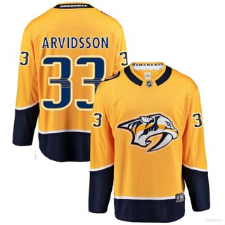 Qy NHL Nashville Predators Home Jersey Arvidsson เสื้อยืด แขนยาว พลัสไซซ์