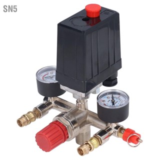 SN5 ชุดวาล์วแรงดันลมคอมเพรสเซอร์สวิตช์แนวตั้ง Manifold Regulator 90‑120PSI AC 240V/380V