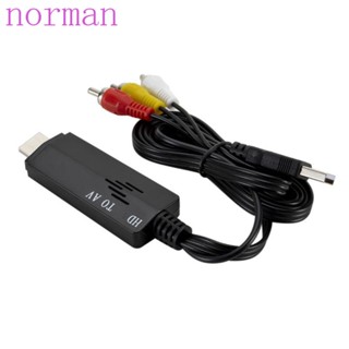 Norman อะแดปเตอร์แปลง HDMI เป็น RCA ตัวผู้ เป็นตัวผู้ HDMI2AV ความคมชัดสูง สําหรับ TV VHS VCR DVD