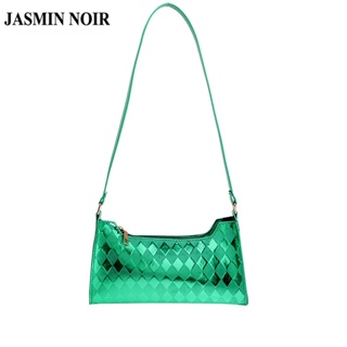 Jasmin NOIR สิทธิบัตร หนังจระเข้ รูปแบบ กระเป๋าสะพายไหล่ กระเป๋าถือ เรียบง่าย กระเป๋าโฮบอส กระเป๋าสะพายข้าง