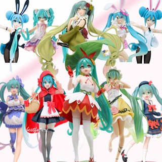 ตุ๊กตาฟิกเกอร์ PVC อนิเมะ Hatsune Miku Noodle Sakura Miku Snow Miku Kawaii เหมาะกับของขวัญวันเกิด ของเล่นสําหรับเด็ก