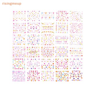 [risingmeup] สติกเกอร์ ลายการ์ตูนคริสต์มาส เพื่อความปลอดภัย สําหรับตกแต่งเล็บ DIY 5 แผ่น