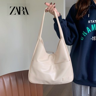 Zara กระเป๋าสะพายไหล่ลําลอง ทรงโท้ท ขนาดใหญ่ จุของได้เยอะ สไตล์เรโทร สําหรับสตรี