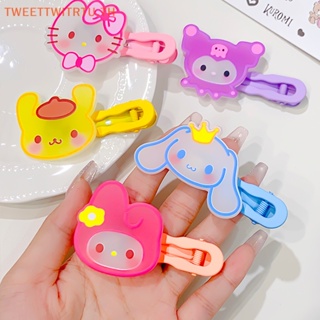 SANRIO Trtu กิ๊บติดผมหน้าม้า เรืองแสง ลายการ์ตูนซานริโอน่ารัก สไตล์เกาหลี สําหรับเด็กผู้หญิง